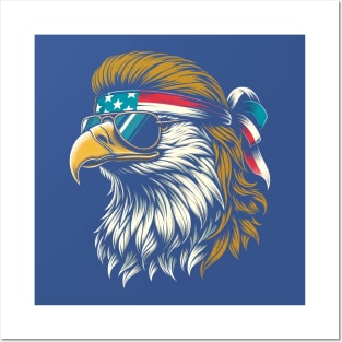 Epic Eagle Freedom Mullet Mens 4th of July Patriotic Fun Posters and Art